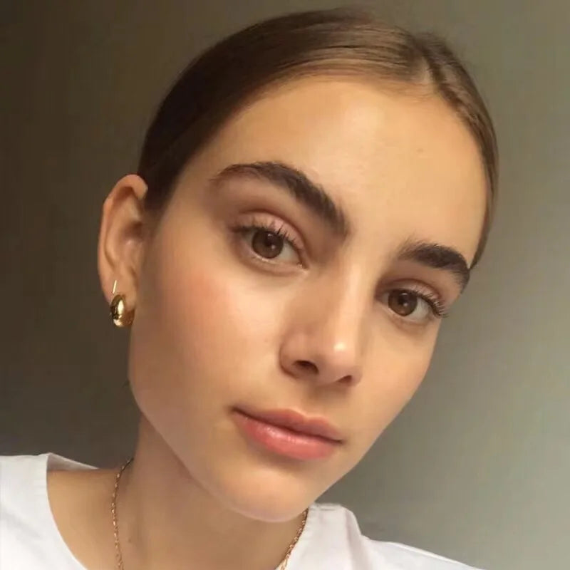 Brass With 18K Gold Simple Cute  Earrings Punk Party Gown Runway T Show Gothic Rare Korean Japan INS Boho Classic Top Trendy