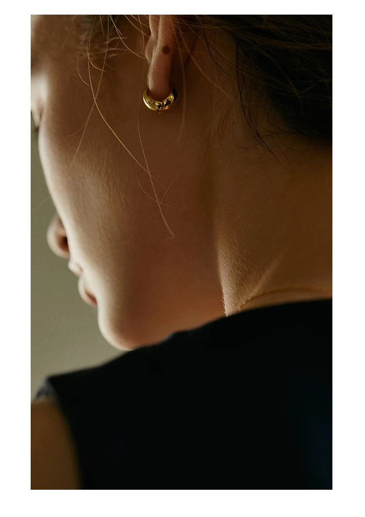 Brass With 18K Gold Simple Cute  Earrings Punk Party Gown Runway T Show Gothic Rare Korean Japan INS Boho Classic Top Trendy